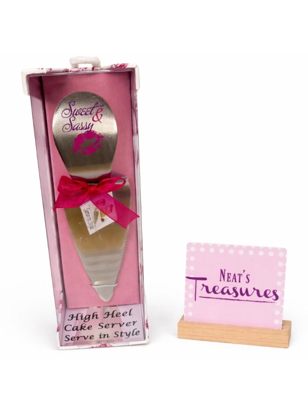 Wild Eye Designs SWEET & SASSY Detachable Magnetic Heel Silver Cake Server NEW